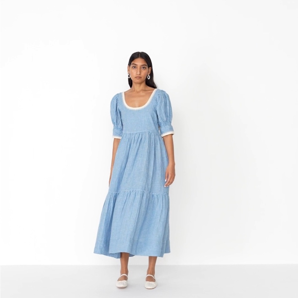 Loeffler Randall Navy and White Gingham Dress